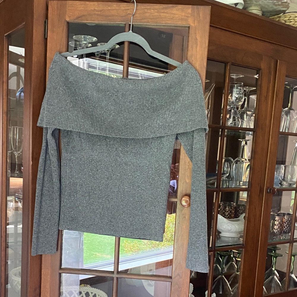GAP Charcoal Off-Shoulder Sweater